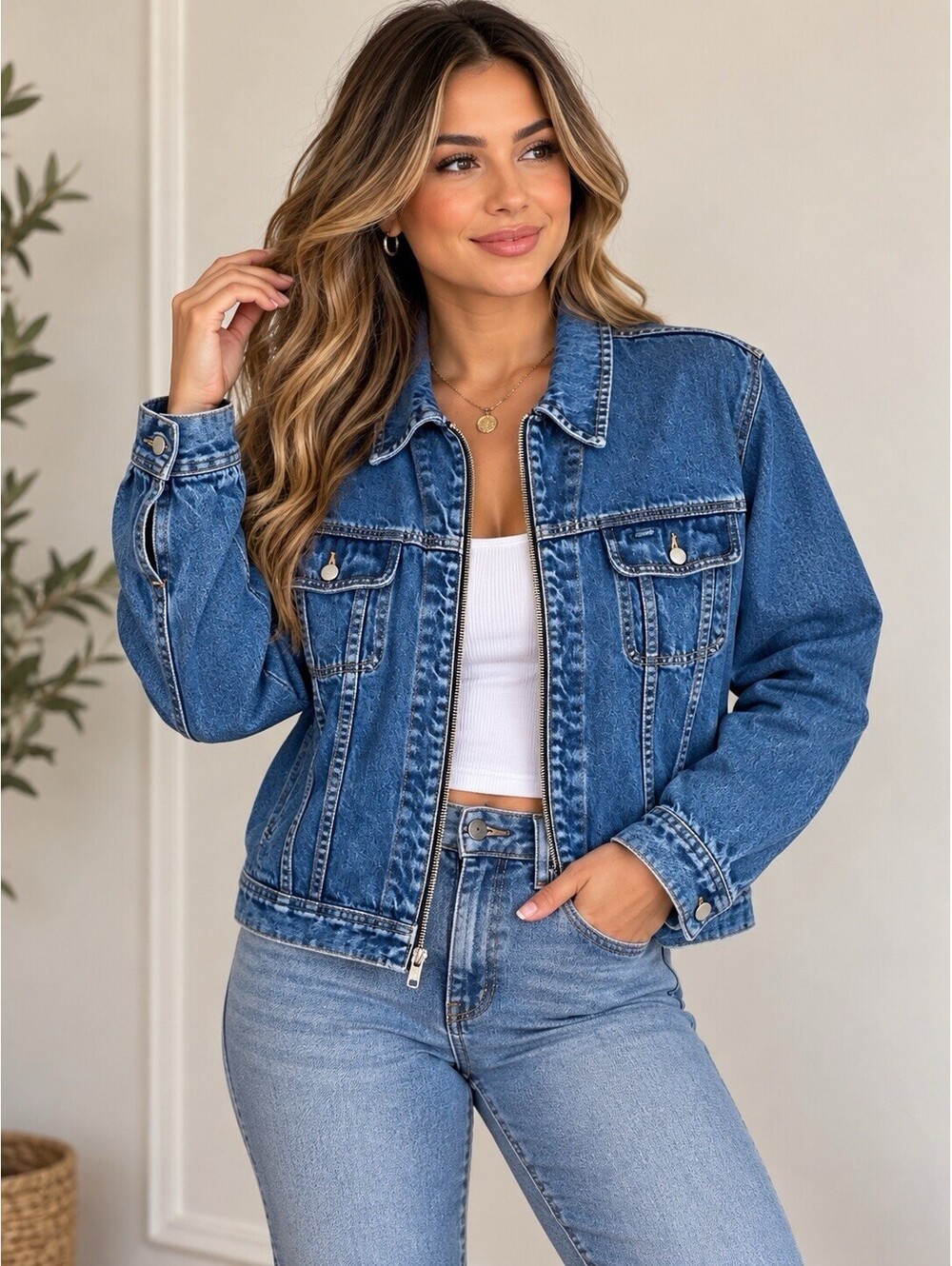 Vintage 90s Tommy Hilfiger Women’s Jean jacket denim Logo Size Medium
